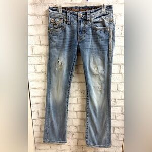 Rock Revival Men’s Distressed Blue Denim Jeans